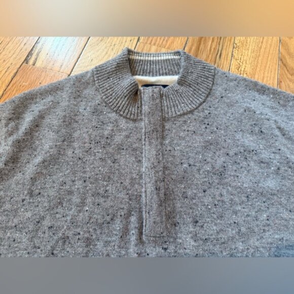 Johnnie O Cashmere Sweater Men’s Large Beige Speckle Soft Pullover Logo 1/4 Zip - Picture 4 of 14